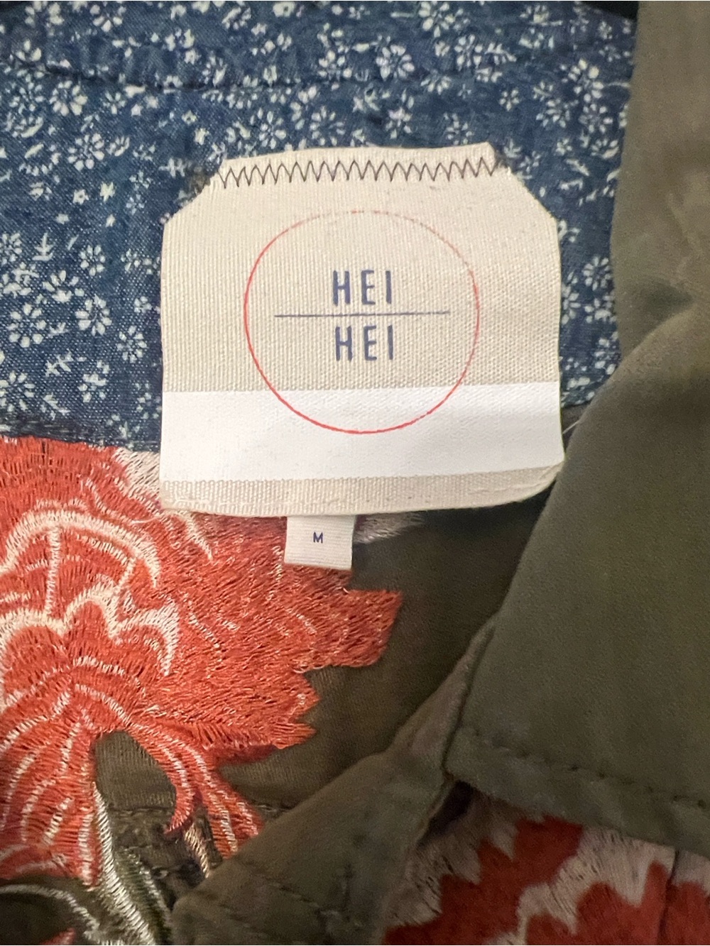 Embroidered Olive Green Utility Jacket - Anthropologie - Picture 4 of 6
